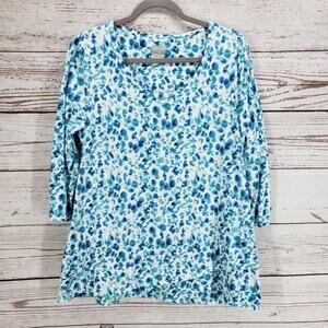 Chico's Women's Cool Animal Print Crossover Tee Size 2